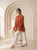 Load image into Gallery viewer, Orange High Neck Top 90151