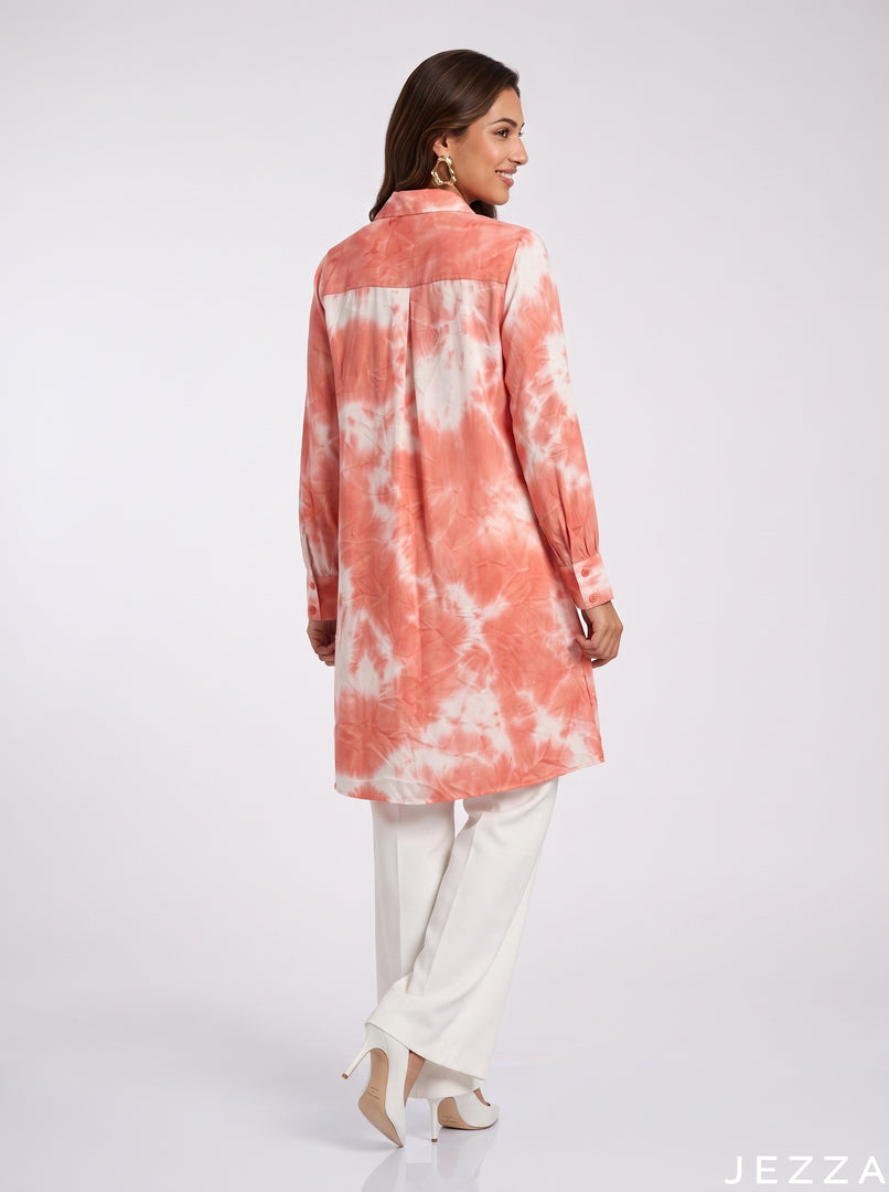 Canvas Splash: Tie-Dye Poly Cotton Knee Top 91642