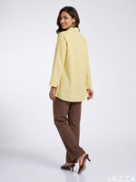 Load image into Gallery viewer, Golden Lines: Yellow Pinstripe Below Hip Top 86891