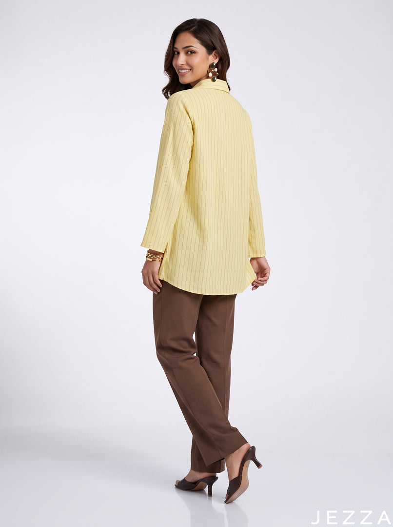 Golden Lines: Yellow Pinstripe Below Hip Top 86891