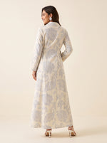 Load image into Gallery viewer, Collared A-Line Floral Damask Print Dress 92571