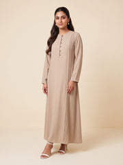 Cotton Caftan Neck A-Line Maxi Dress 82752
