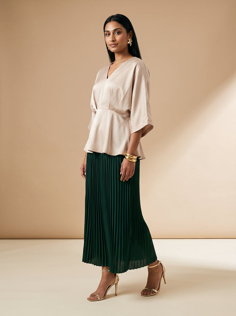 Pine Flow: Polyester Ankle Skirt 88052