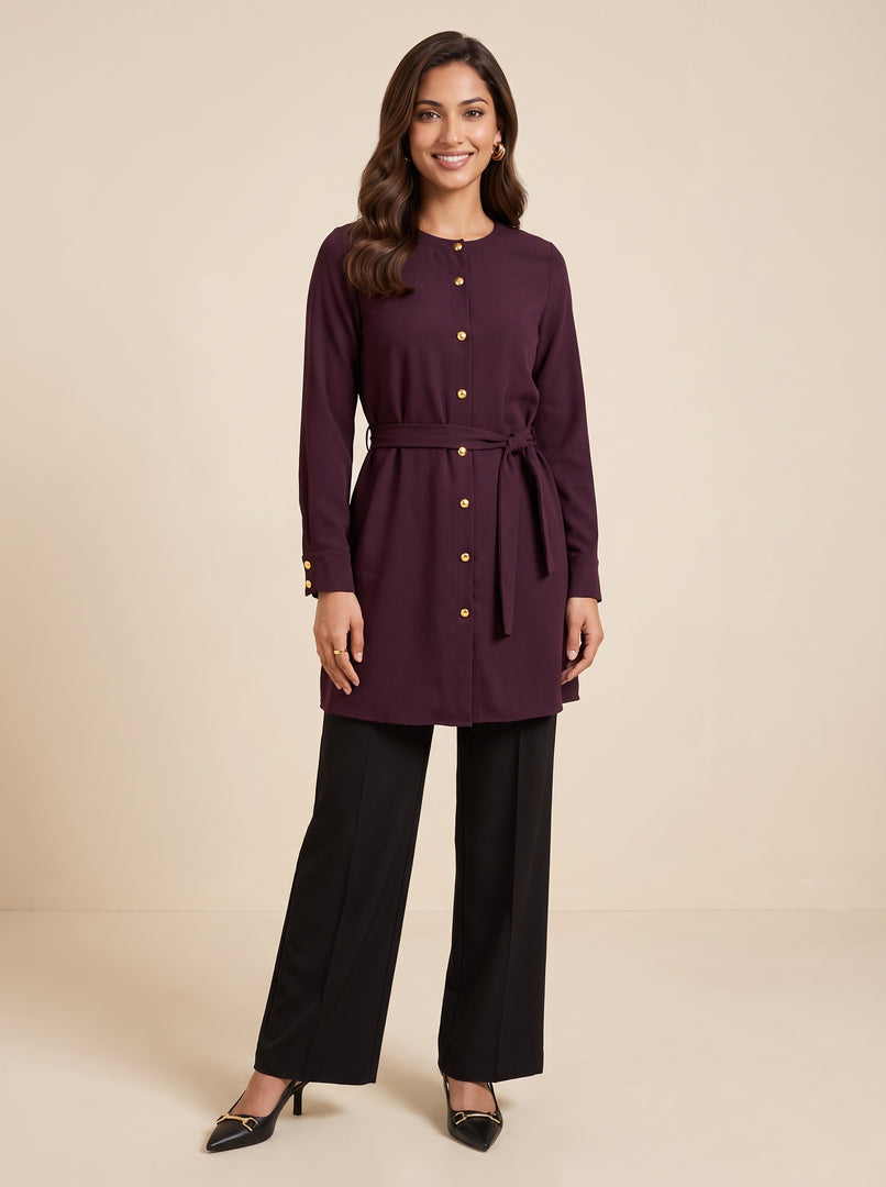 Textured Round Neck Top 90482