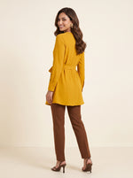 Load image into Gallery viewer, Round Neck Long Sleeve Golden Yellow Top 88152