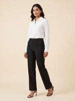 Load image into Gallery viewer, Pin Tuck Twill Black Pant 88231