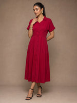 Load image into Gallery viewer, Ruby Collar: Cotton Midi Dress 87701