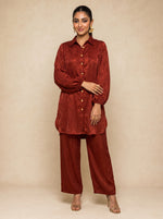 Load image into Gallery viewer, Maroon Harmony: Jacquard Top &amp; Pant Set 92161/92171