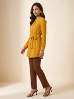 Load image into Gallery viewer, Round Neck Long Sleeve Golden Yellow Top 88152