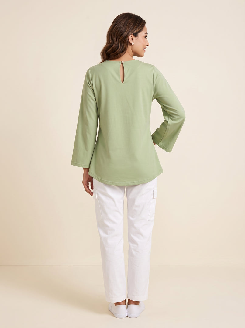 Light Green Gathered Top 90593
