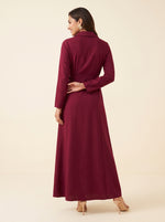 Load image into Gallery viewer, Collared A-Line Red Berry Dress 86362