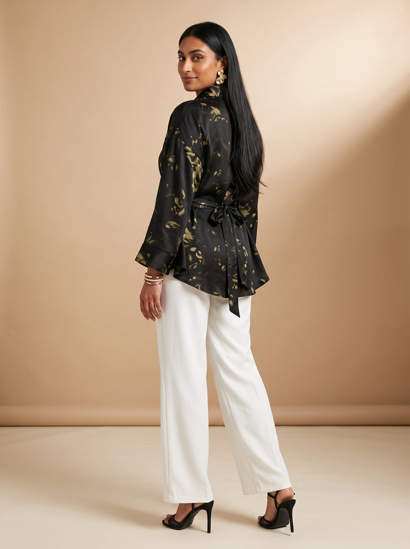 Abstract Luxe: Satin Hip Top 92181