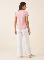 Load image into Gallery viewer, V Neck Jersey Light Pink Top 90291