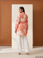 Load image into Gallery viewer, Indigo Ripple: Tie-Dye Poly Cotton Above Knee Top 79642