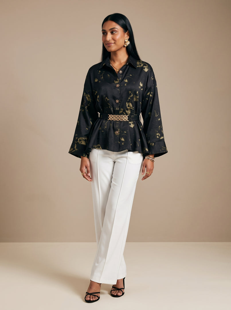 Abstract Luxe: Satin Hip Top 92181