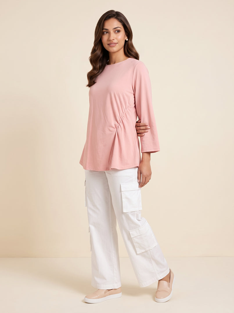Light Pink Gathered Top 90591