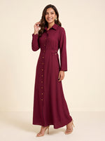 Load image into Gallery viewer, Collared A-Line Red Berry Dress 86362