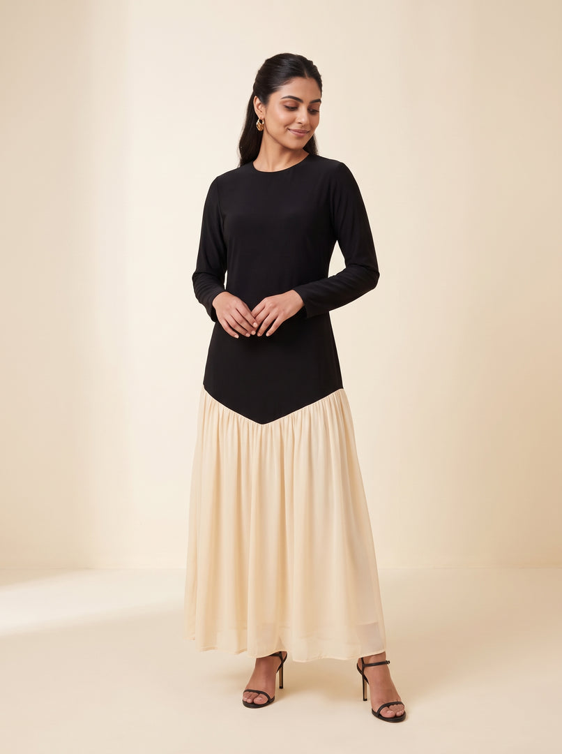 Monochrome Flow Dress 87142