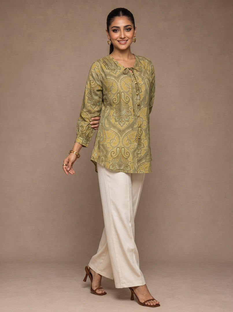 Paisley Tie: Cotton Below Hip Top 86721