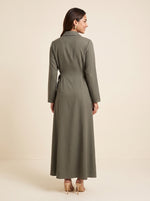 Load image into Gallery viewer, Collared A-Line Olive Green Dress 86361