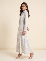 Load image into Gallery viewer, Collared A-Line Floral Damask Print Dress 92571