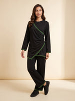 Load image into Gallery viewer, Black Draped Co-Ord Set 90023/90033