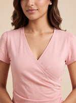 Load image into Gallery viewer, V Neck Jersey Light Pink Top 90291