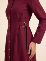 Load image into Gallery viewer, Collared A-Line Red Berry Dress 86362