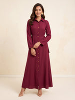 Load image into Gallery viewer, Collared A-Line Red Berry Dress 86362