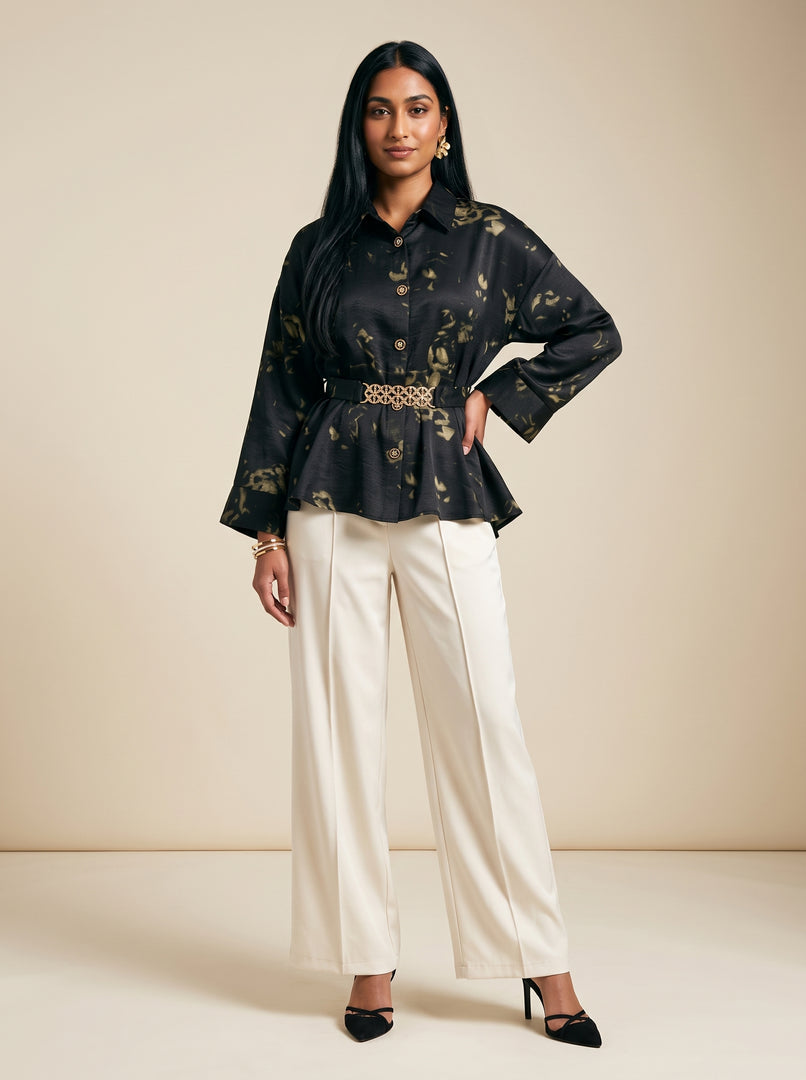 Abstract Luxe: Satin Hip Top 92181