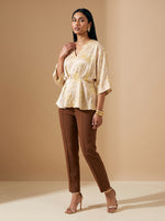 Load image into Gallery viewer, Abstract Grace: Chiffon V-Neck Hip Top 91761
