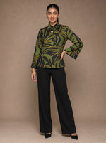 Load image into Gallery viewer, Abstract Tie: Poly Cotton Hip Top 86691