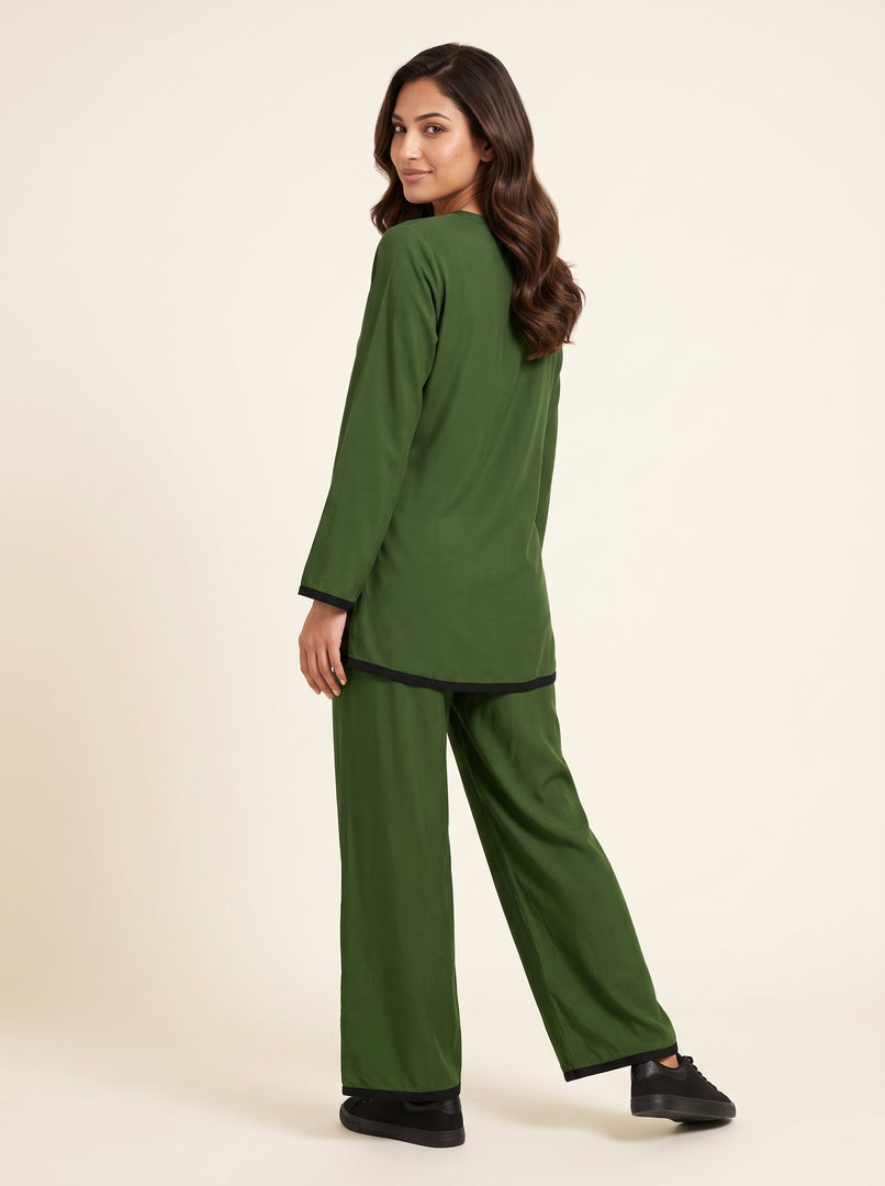 Fern Green Draped Co-Ord Set 90024/90034