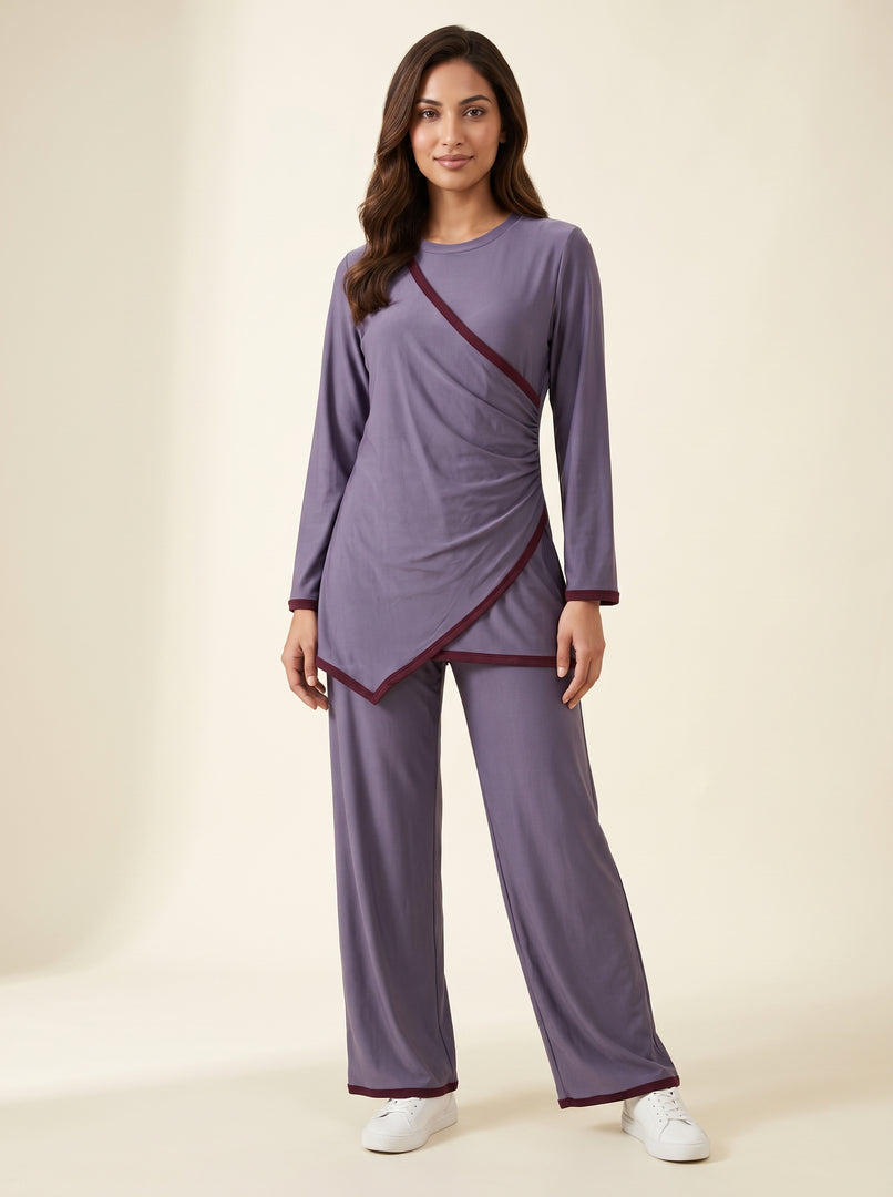 Amethyst Purple Draped Co-Ord Set 90022/90032