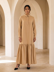 Cream Collared A-Line Dress 90352