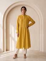 Load image into Gallery viewer, Yellow Mandarin Collar Midi Top 79722