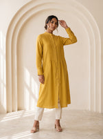 Load image into Gallery viewer, Yellow Mandarin Collar Midi Top 79722