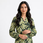 Load image into Gallery viewer, Botanical Leaf Print Long Dress 93991