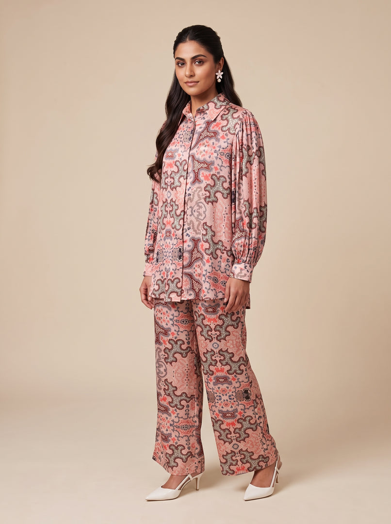 Abstract Print Long Sleeve Top & Pant Set 89992/91812