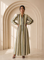 Load image into Gallery viewer, Striped Mandarin Collar Dress 92781