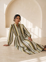 Load image into Gallery viewer, Striped Mandarin Collar Dress 92781