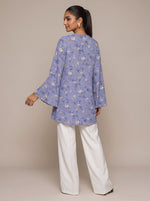 Load image into Gallery viewer, Floral Texture: Textured Poly Cotton Below Hip Top 91971