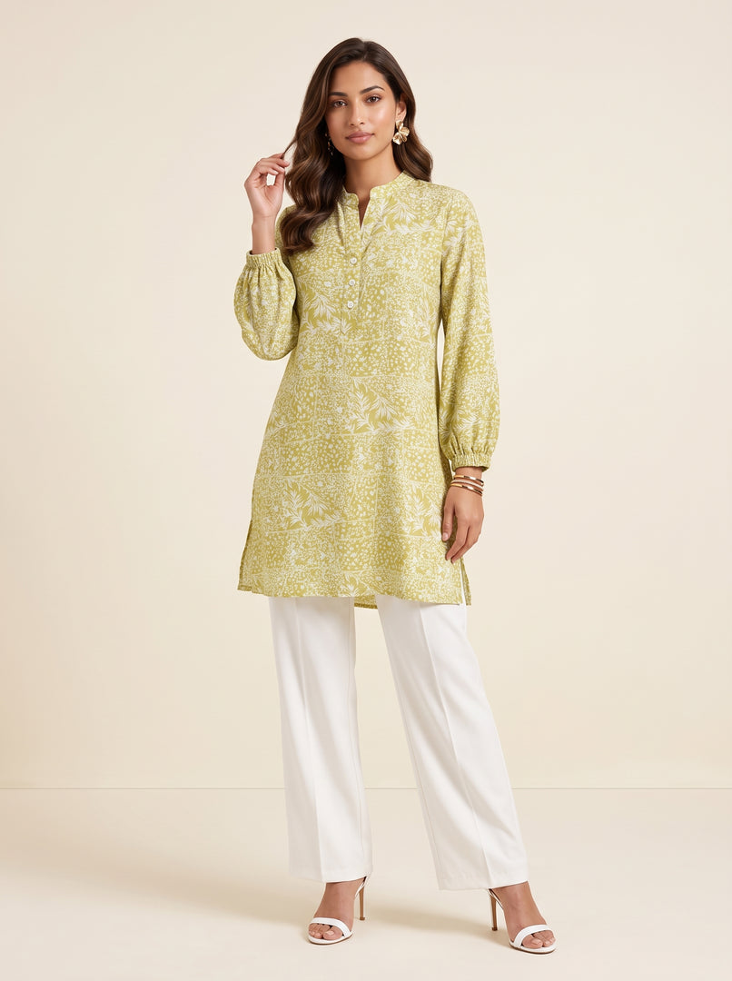Botanical Floral Patchwork Above Knee Top 87191