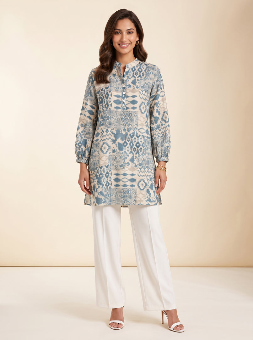 A geometric Aztec Print Above Knee Top 92631