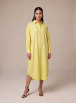 Load image into Gallery viewer, Light Yellow Collared Midi Top 92401