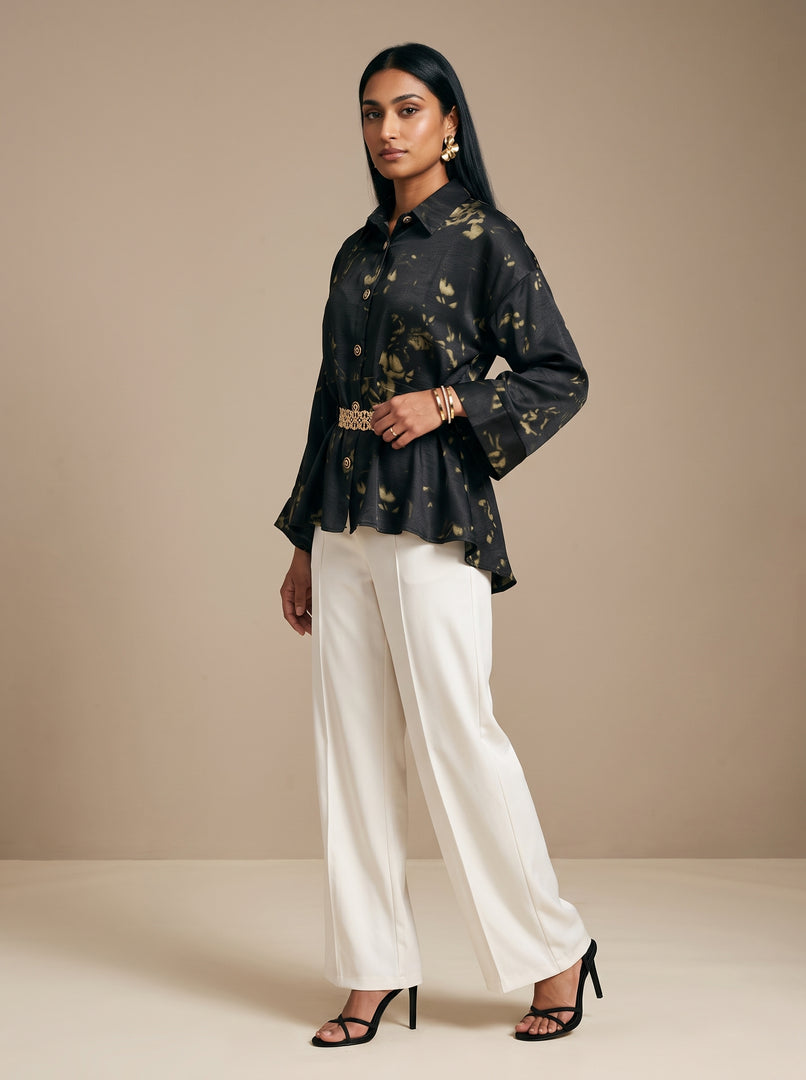 Abstract Luxe: Satin Hip Top 92181