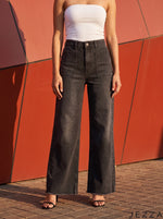 Load image into Gallery viewer, Urban Mist: Gray Wide-Leg Denim Jeans DL-255 G