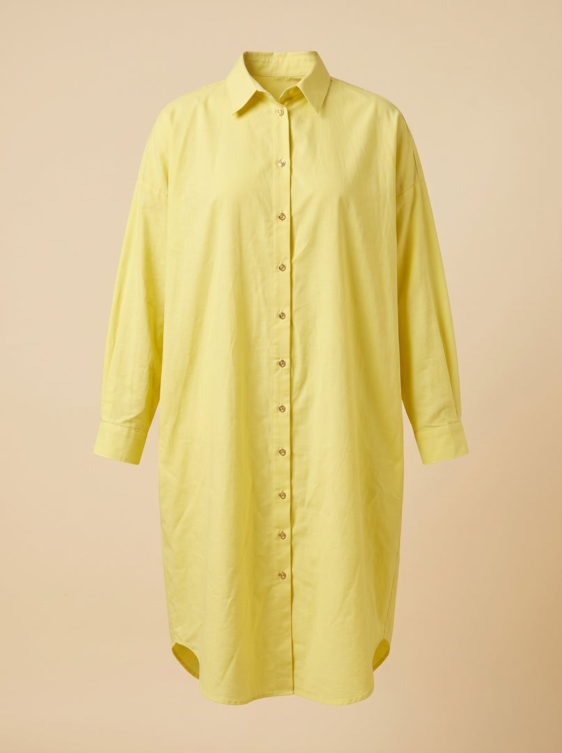 Light Yellow Collared Midi Top 92401