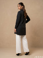 Load image into Gallery viewer, Black Texture: Crushed Polyester Shirt Top 82431