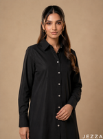 Load image into Gallery viewer, Black Texture: Crushed Polyester Shirt Top 82431